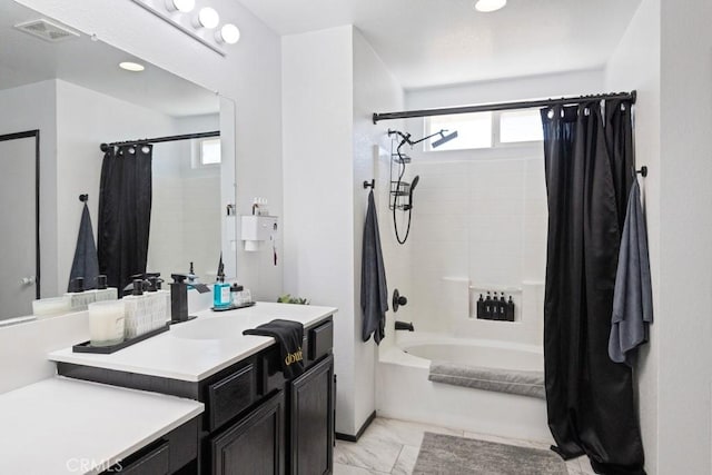 14075 Tourmaline St, Hesperia, CA 92344 - bathroom with shower / bath combo with shower curtain and vanity