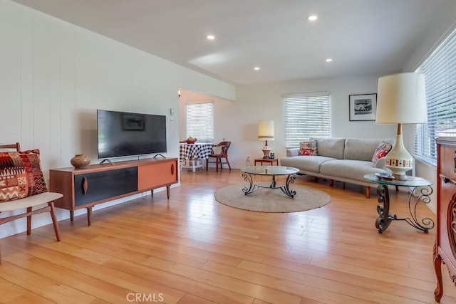 2741 S Walker Ave, San Pedro, CA 90731 - living area featuring light wood-type flooring and recessed lighting