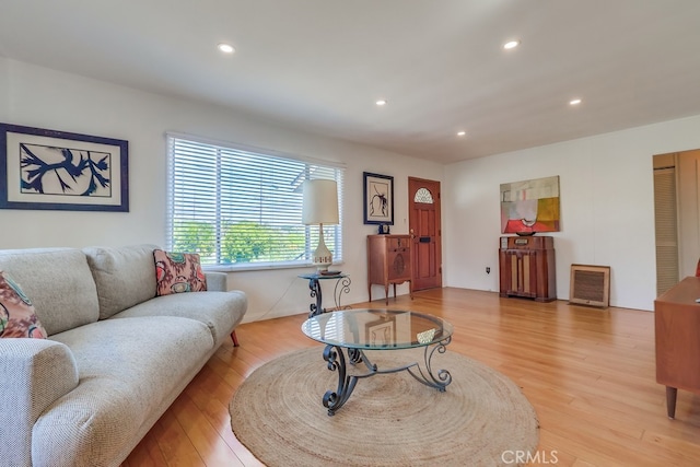 2741 S Walker Ave, San Pedro, CA 90731 - living area featuring light wood-type flooring and recessed lighting