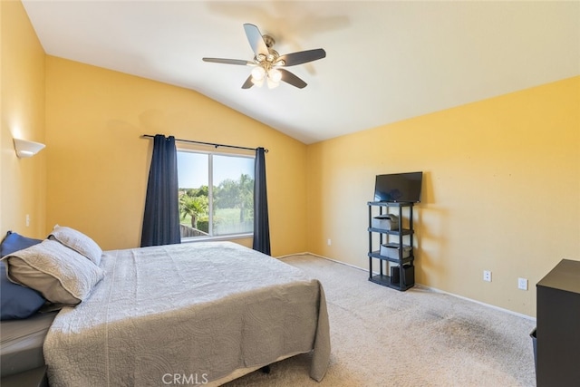 31652 Loma Linda Rd, Temecula, CA 92592 - carpeted bedroom with vaulted ceiling and ceiling fan