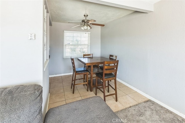 15917 Lee St, Mojave, CA 93501 - tiled dining area with ceiling fan and baseboards