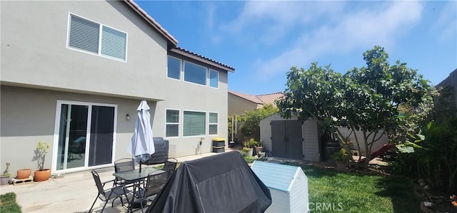 315 Fuente Dr, Guadalupe, CA 93434 - view of patio / terrace with a shed and a grill