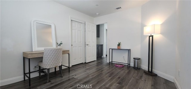 315 Fuente Dr, Guadalupe, CA 93434 - home office featuring dark wood-type flooring and baseboards
