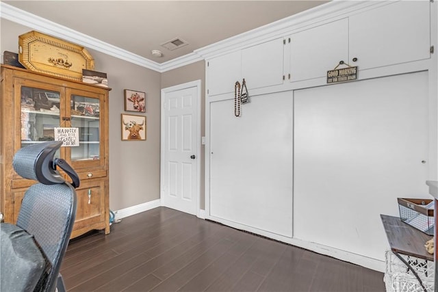 4477 Los Serranos Blvd, Chino Hills, CA 91709 - office area with crown molding and dark wood finished floors