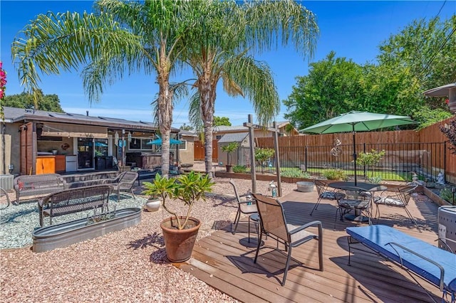 4477 Los Serranos Blvd, Chino Hills, CA 91709 - deck with a fenced backyard and outdoor dining space