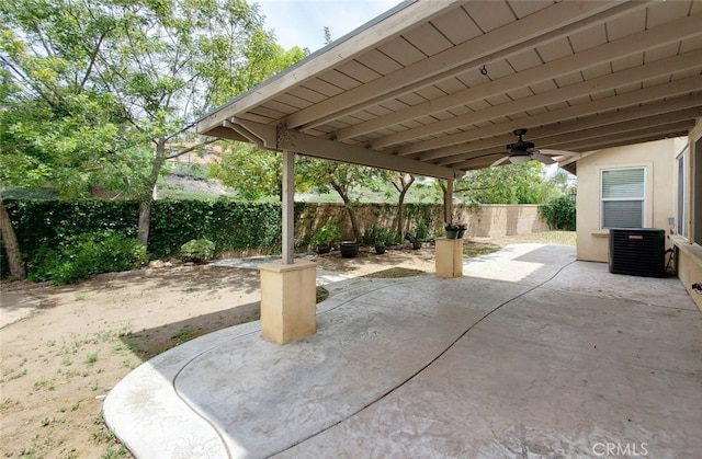 26508 Veramonte Ave, Murrieta, CA 92562 - fenced backyard featuring a patio and ceiling fan