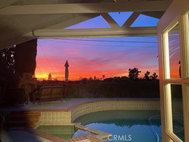 5591 Kenwood Ave, Buena Park, CA 90621 - view of pool featuring a pool with connected hot tub and a patio