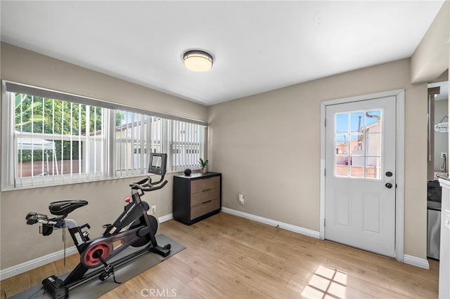 2729 Fairman St, Lakewood, CA 90712 - workout room featuring light wood-style floors