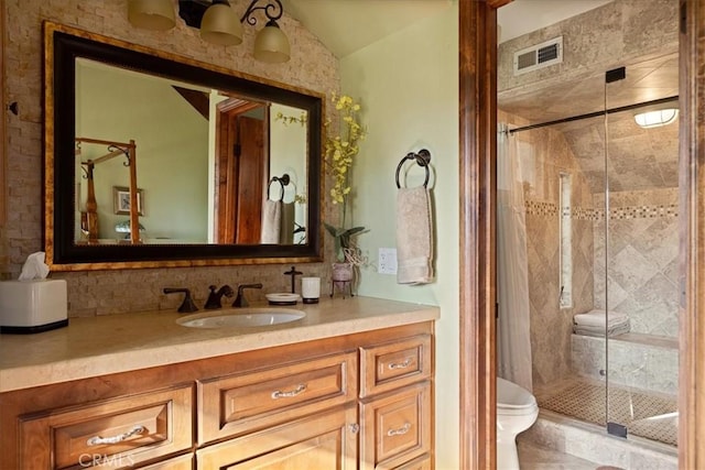 207 N Fairway Dr N, Lake Arrowhead, CA 92391 - bathroom featuring a stall shower and vanity
