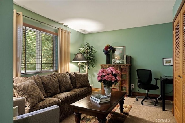 207 N Fairway Dr N, Lake Arrowhead, CA 92391 - living room featuring carpet floors and a desk
