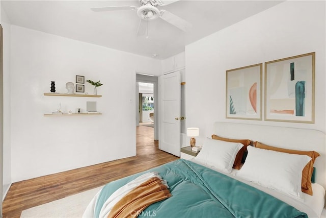 549 E Evans St, San Bernardino, CA 92404 - bedroom featuring wood finished floors and ceiling fan