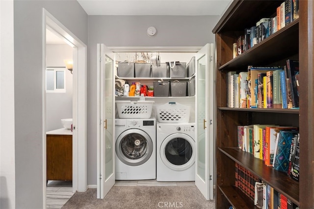 1434 N Rose St, Burbank, CA 91505 - laundry area featuring independent washer and dryer and carpet floors