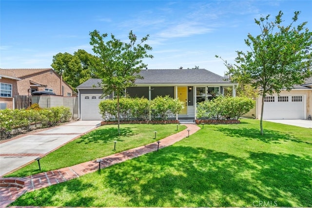 1434 N Rose St, Burbank, CA 91505 - ranch-style house with a front lawn, concrete driveway, and an attached garage