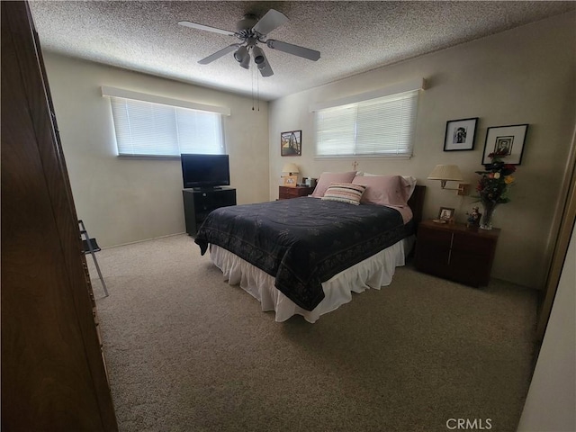 13224 Greenstone Ave, Norwalk, CA 90650 - carpeted bedroom with a textured ceiling and ceiling fan