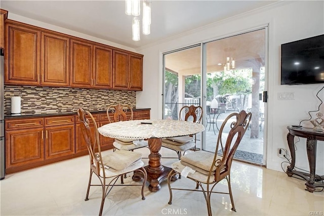 22329 Plummer St, Chatsworth, CA 91311 - dining space featuring ornamental molding