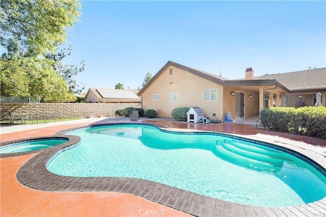 22329 Plummer St, Chatsworth, CA 91311 - view of pool with an in-ground hot tub, a patio area, and a fenced backyard
