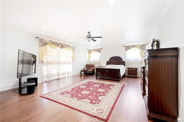 22329 Plummer St, Chatsworth, CA 91311 - bedroom with wood finished floors, ceiling fan, and recessed lighting