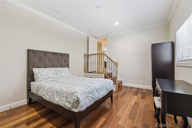 2104 Crenshaw Blvd, Los Angeles, CA 90016 - bedroom featuring wood finished floors, ornamental molding, and recessed lighting