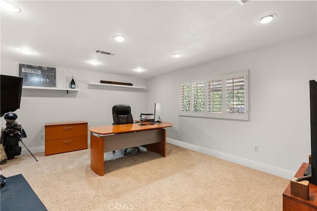 1225 Carlsbad St, Placentia, CA 92870 - office area with recessed lighting and light carpet