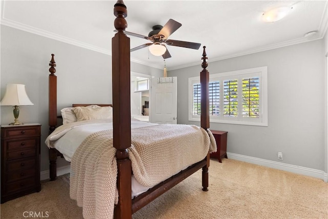 1225 Carlsbad St, Placentia, CA 92870 - bedroom with light carpet, crown molding, and ceiling fan