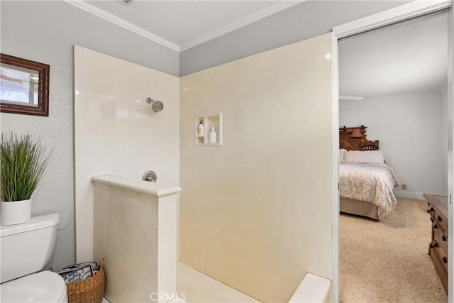 1225 Carlsbad St, Placentia, CA 92870 - bathroom with a walk in shower, crown molding, and connected bathroom
