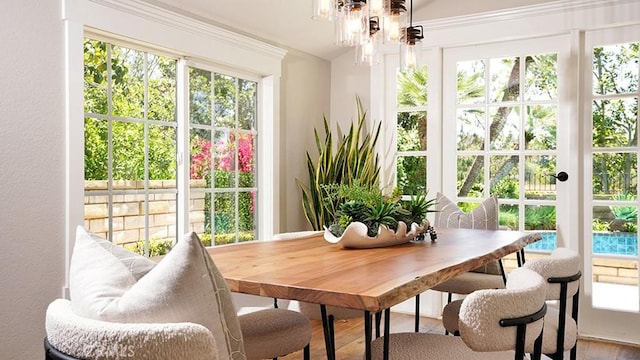23782 Lagarto, Mission Viejo, CA 92691 - sunroom / solarium featuring french doors and a chandelier