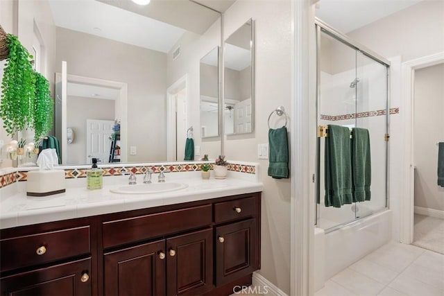 2841 Dos Lomas Pl, Fallbrook, CA 92028 - bathroom with vanity, combined bath / shower with glass door, and tile patterned floors