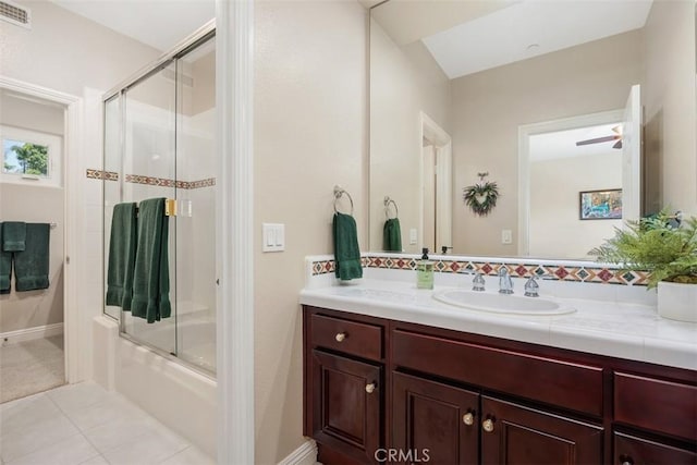 2841 Dos Lomas Pl, Fallbrook, CA 92028 - full bathroom featuring vanity and bath / shower combo with glass door