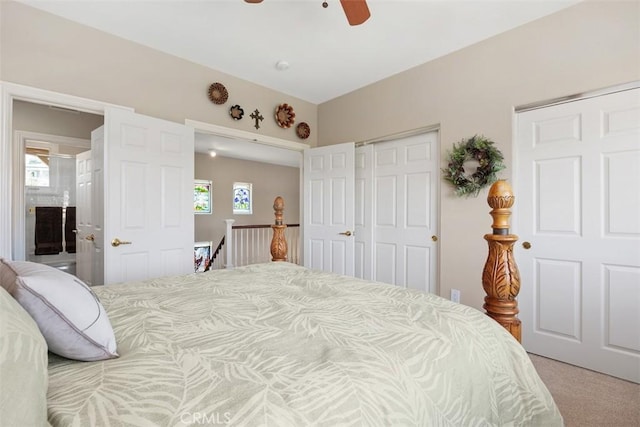 2841 Dos Lomas Pl, Fallbrook, CA 92028 - bedroom with light colored carpet and a ceiling fan