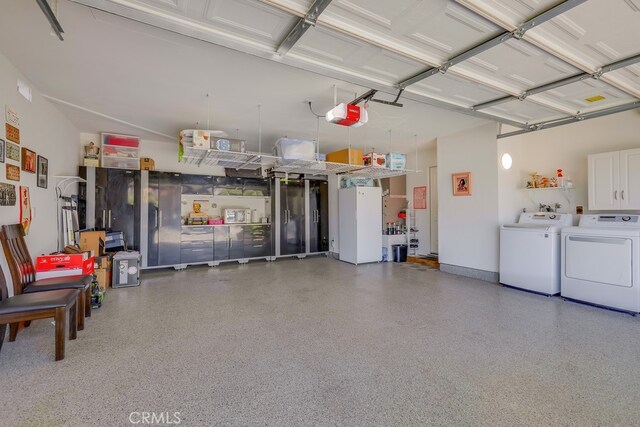13418 Palm Pl, Cerritos, CA 90703 - garage with washer and dryer and a garage door opener