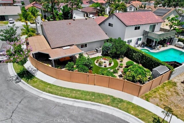 13418 Palm Pl, Cerritos, CA 90703 - aerial view of residential area with a pool area