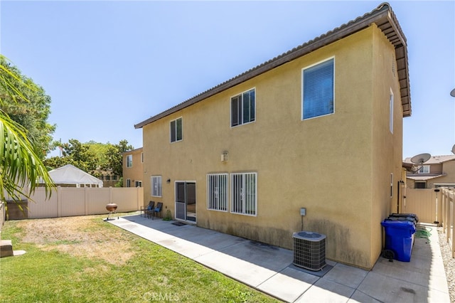 544 W Elm Park Ave, Rialto, CA 92376 - rear view of house with a fenced backyard, stucco siding, and a patio