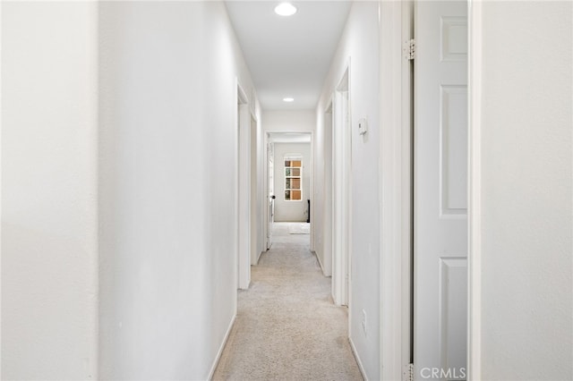 544 W Elm Park Ave, Rialto, CA 92376 - hallway featuring light carpet and recessed lighting