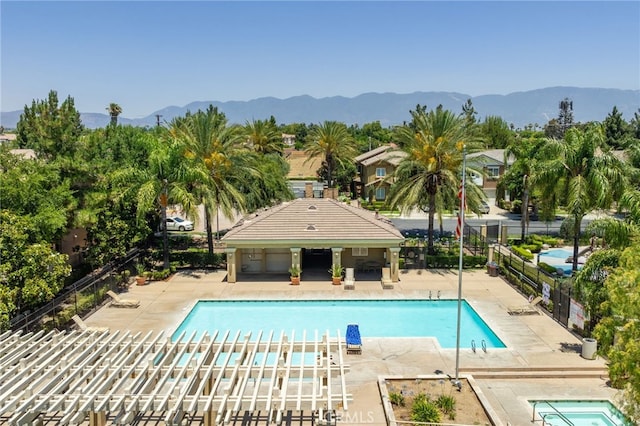 544 W Elm Park Ave, Rialto, CA 92376 - community pool with a patio area and a mountain view