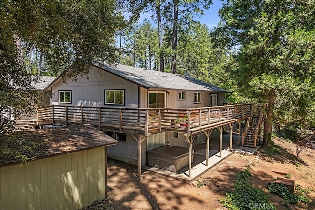 15320 Forest Ranch Way, Forest Ranch, CA 95942 - back of house with a wooden deck and stairs