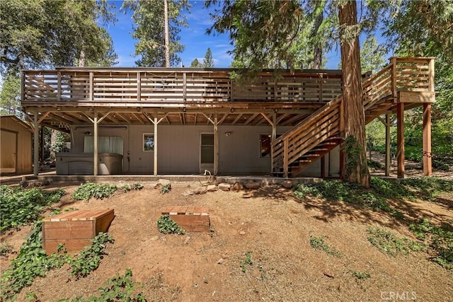 15320 Forest Ranch Way, Forest Ranch, CA 95942 - rear view of house featuring a wooden deck and stairway