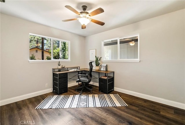 15320 Forest Ranch Way, Forest Ranch, CA 95942 - home office with wood finished floors and ceiling fan