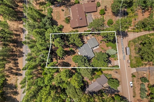 15320 Forest Ranch Way, Forest Ranch, CA 95942 - aerial view of property and surrounding area featuring property parcel outlined