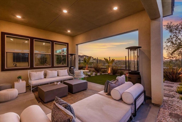 660 Westbrook Loop, San Marcos, CA 92078 - patio terrace at dusk featuring outdoor lounge area and a patio