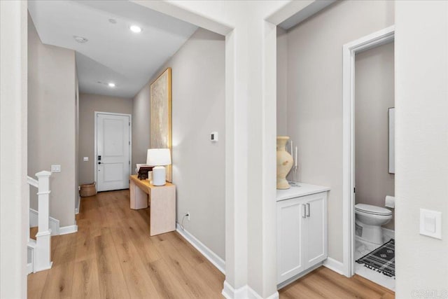 660 Westbrook Loop, San Marcos, CA 92078 - hall with light wood-style floors and recessed lighting