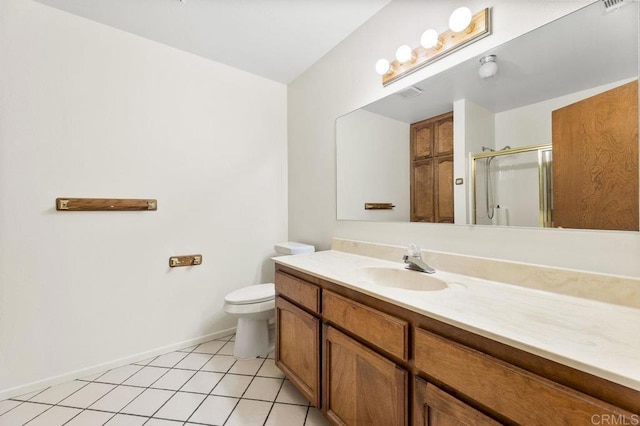 2239 Sunset Dr, Escondido, CA 92025 - bathroom featuring vanity, a stall shower, and tile patterned floors