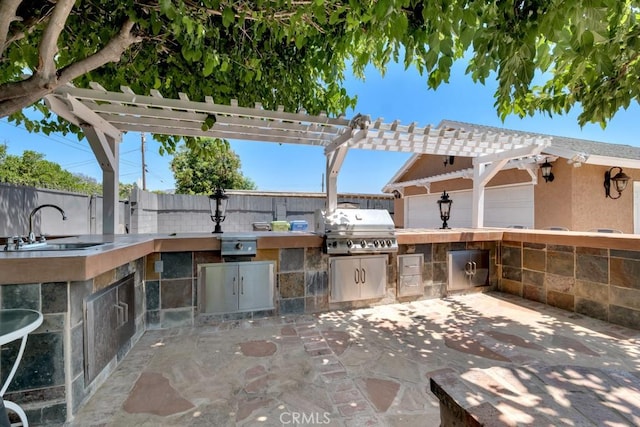7951 Woodlake Ave, West Hills, CA 91304 - view of patio / terrace featuring a pergola and area for grilling