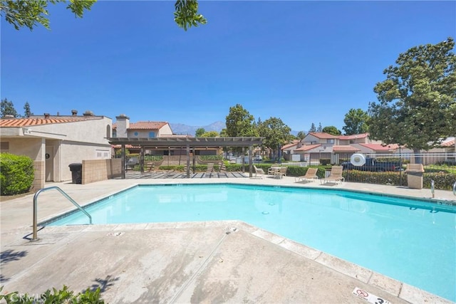 9882 Paloma Ct, Rancho Cucamonga, CA 91730 - community pool with a patio area and a pergola