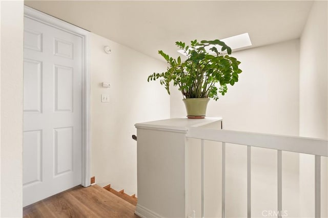 21730 Marylee St Unit 29, Woodland Hills, CA 91367 - stairs with wood finished floors and a skylight
