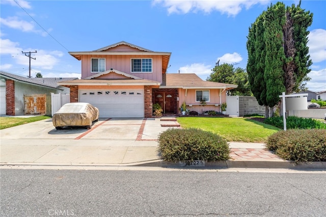 19722 Tajauta Ave, Carson, CA 90746 - traditional-style home featuring concrete driveway, brick siding, board and batten siding, and an attached garage