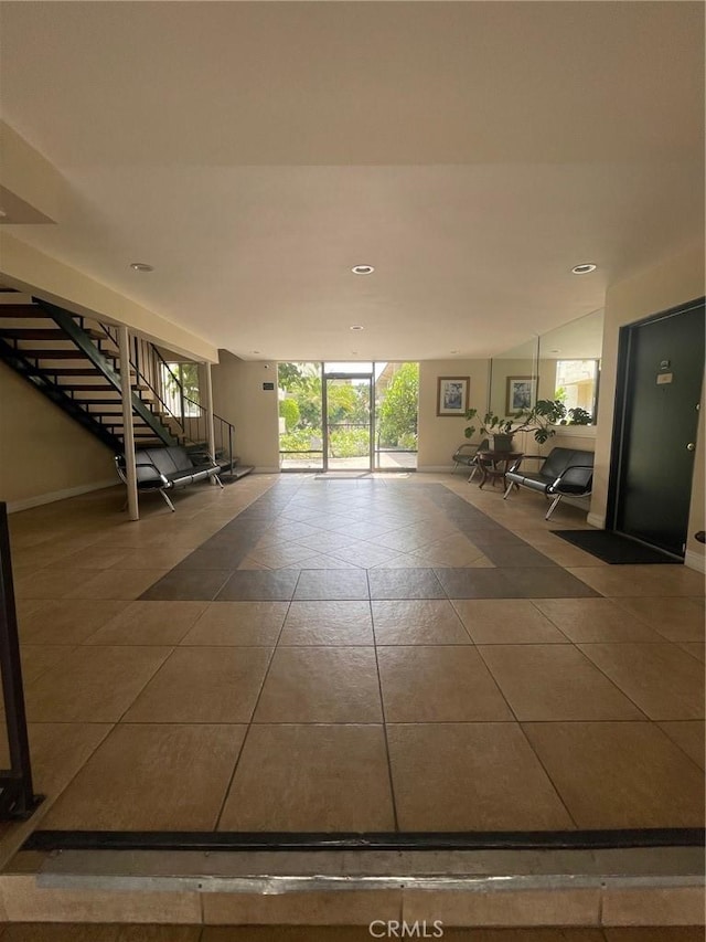 5328 Newcastle Ave Unit 26, Encino, CA 91316 - gym featuring tile patterned floors and recessed lighting