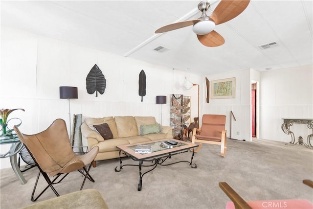 74084 Mercury Cir W, Palm Desert, CA 92260 - carpeted living area with a ceiling fan