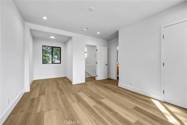 1027 N Lamer St, Burbank, CA 91506 - unfurnished bedroom with light wood finished floors and recessed lighting