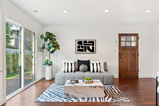229 S Kingsley Dr, Los Angeles, CA 90004 - living room featuring wood finished floors and recessed lighting