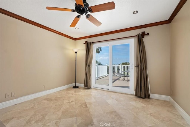 33551 Sandcastle Ct, Dana Point, CA 92629 - unfurnished room featuring crown molding and a ceiling fan
